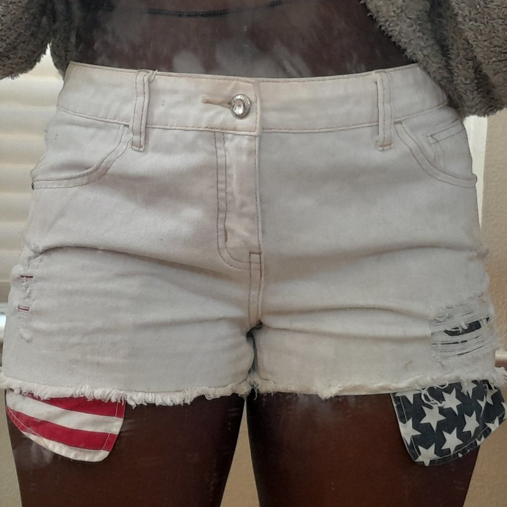 Justice patriotic pockets jean shorts
